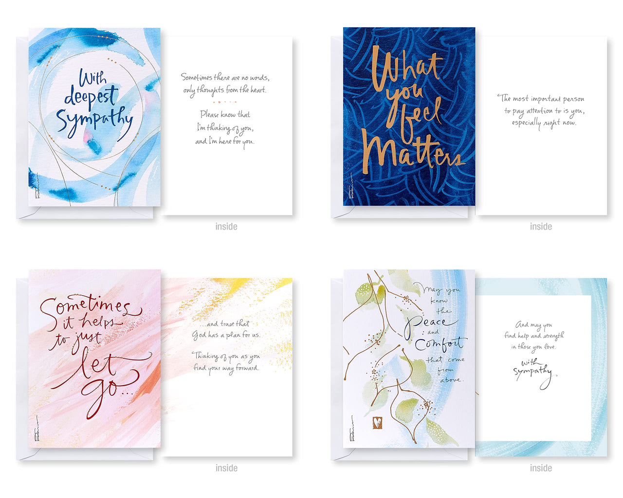 American Greetings Deluxe Boxed Sympathy, Thinking of You, and Blank Cards with Envelopes, Kathy Davis Designs (32-Count)
