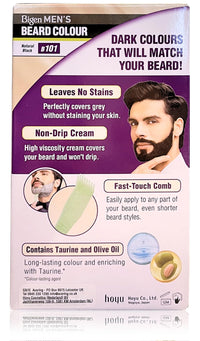 Bigen Men's  Beard Color, 20g+20g - Natural Black B101