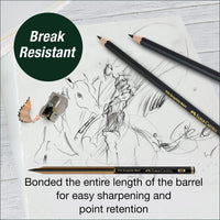 Faber-Castell 3 Count Pitt Graphite Matte Tin - HB, 2B, 4B - Matte Black Graphite Pencils 3 Count - HB, 2B, 4B