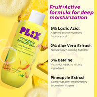 The Plant Fix Plix Pineapple 5% Lactic Acid Exfoliating Body Wash For All Skin Types, Paraben-Free Shower Gel, For Dry, Rough & Strawberry Skin, 236 Ml