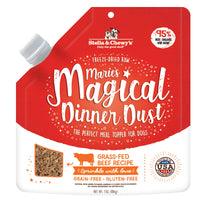 Stella & Chewy's  Freeze-Dried Raw Marie's  Magical Dinner Dust – Protein Rich, Grain Free Dog & Puppy Food Topper – Grass-Fed Beef Recipe – 7 oz Bag