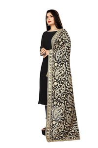 AKSHAR LLC Women's  Embroidered Chiffon Dupatta