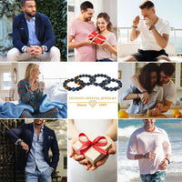 Vicsoon Triple Protection Bracelets for Men Women, 14mm Blue Yellow Tigers Eye Black Obsidian Healing Crystal Jewelry Stone, Handmade Bead Bracelets Bring Luck, Prosperity, and Happiness Blue Yellow Black