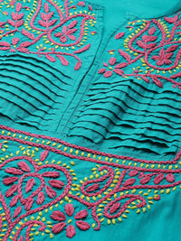 Ada Women's  Cotton Top Hand Embroidered Lucknowi Chikankari Tunic Kurti