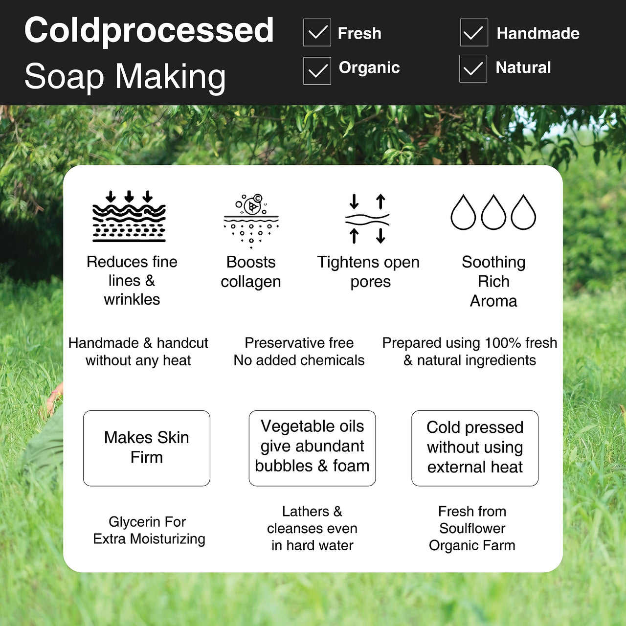 Soulflower Sweet Rose Soap Handmade, 100% Pure, Natural & Cold processed Grade 1 BIS Standard Premium & Luxurious Soap with Essential Oils, Exotic Herbs & Aroma, 150g