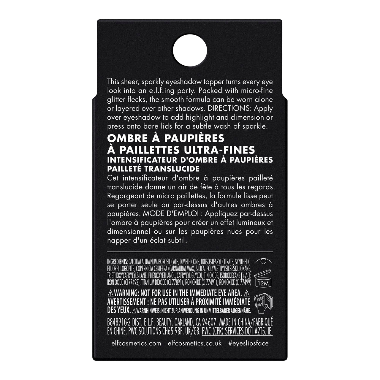 e.l.f. Fine As Fleck Glitter Eyeshadow, Long-Lasting Sheer Eye Makeup With A Shimmer Finish, Smooth Formula, Vegan & Cruelty-Free, Champagne Showers