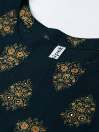 KIPEK Women's  Rayon Round Neck Anarkali Kurta with Dupatta in Mustrad Yellow Color Latest Kurti Designed for Casual Function wear Comfy and Smooth in Any Occasions