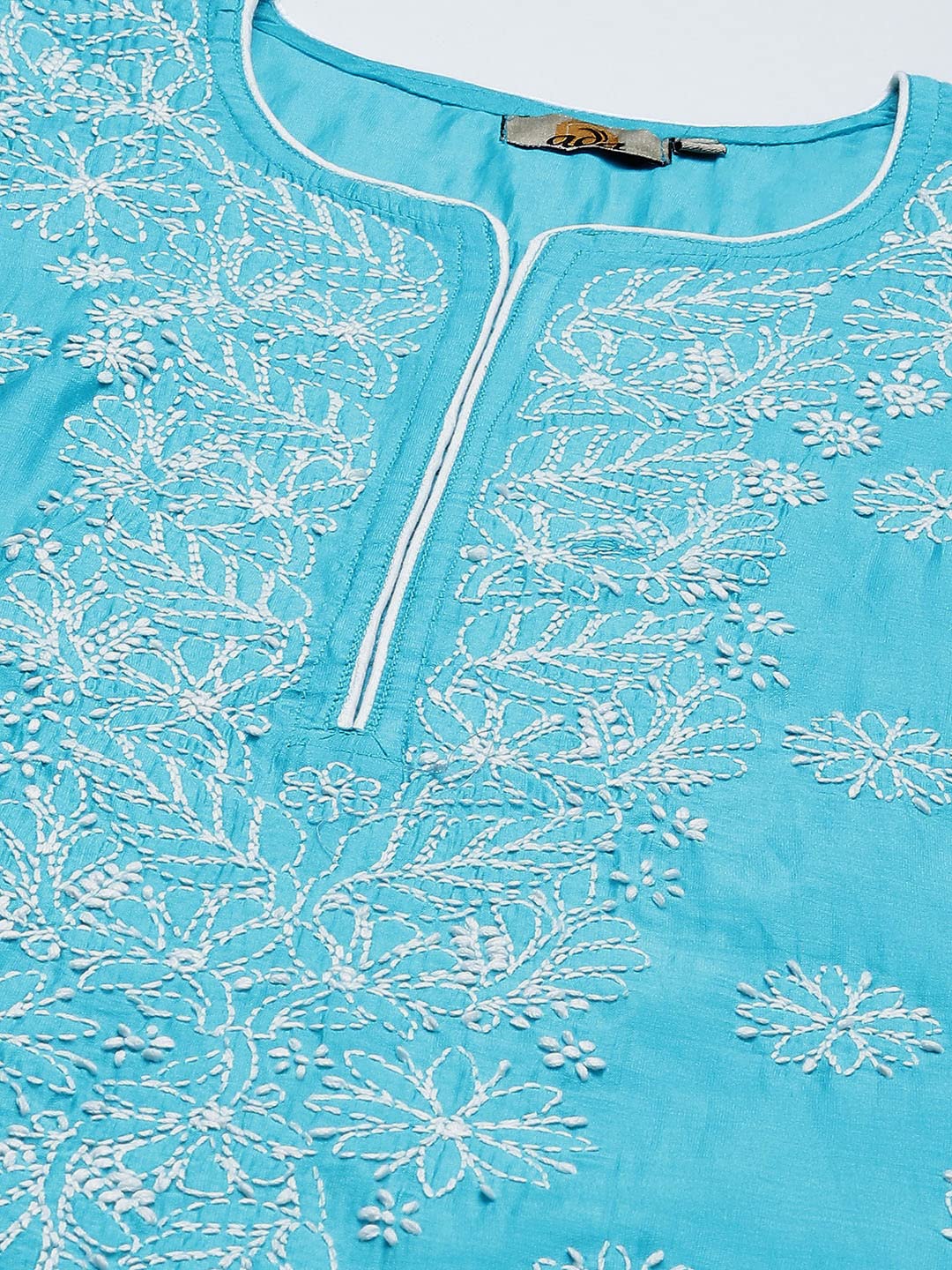 Ada Hand Embroidered New Lucknowi Chikankari Chanderi Kurta Kurti for Women A411175