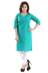 QUEEN SHIELD Women's  Formal & Casual Cotton Chikan-Kari Kurta (4444.)