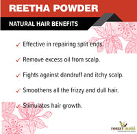 THE FOREST HERBS Natural care from nature Pure Double Filtered Aritha/Reetha (Sapindus Trifoliatus) Powder 200Gms, All, (1 count)