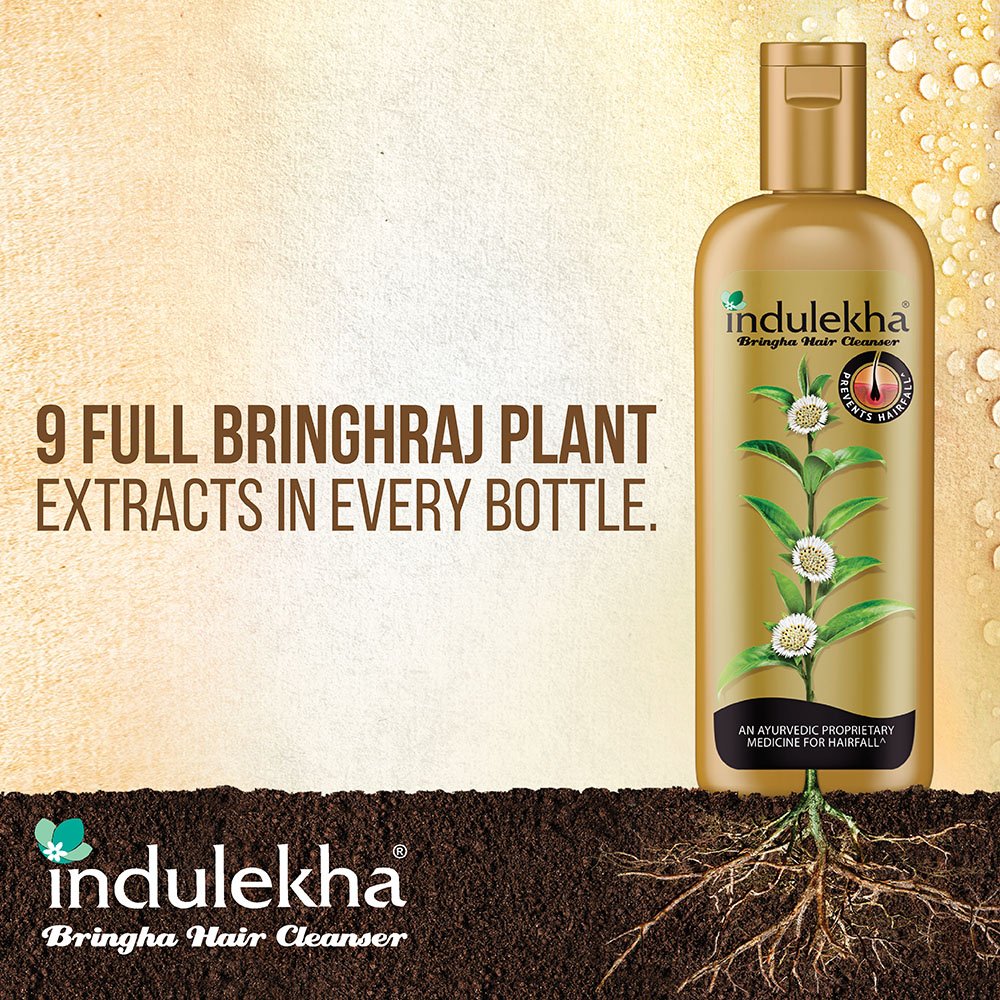 Indulekha Bringha Shampoo, Proprietary Ayurvedic Medicine For Hair Fall, Free From Parabens, Synthetic Dyes And Synthetic Perfume, 200ml
