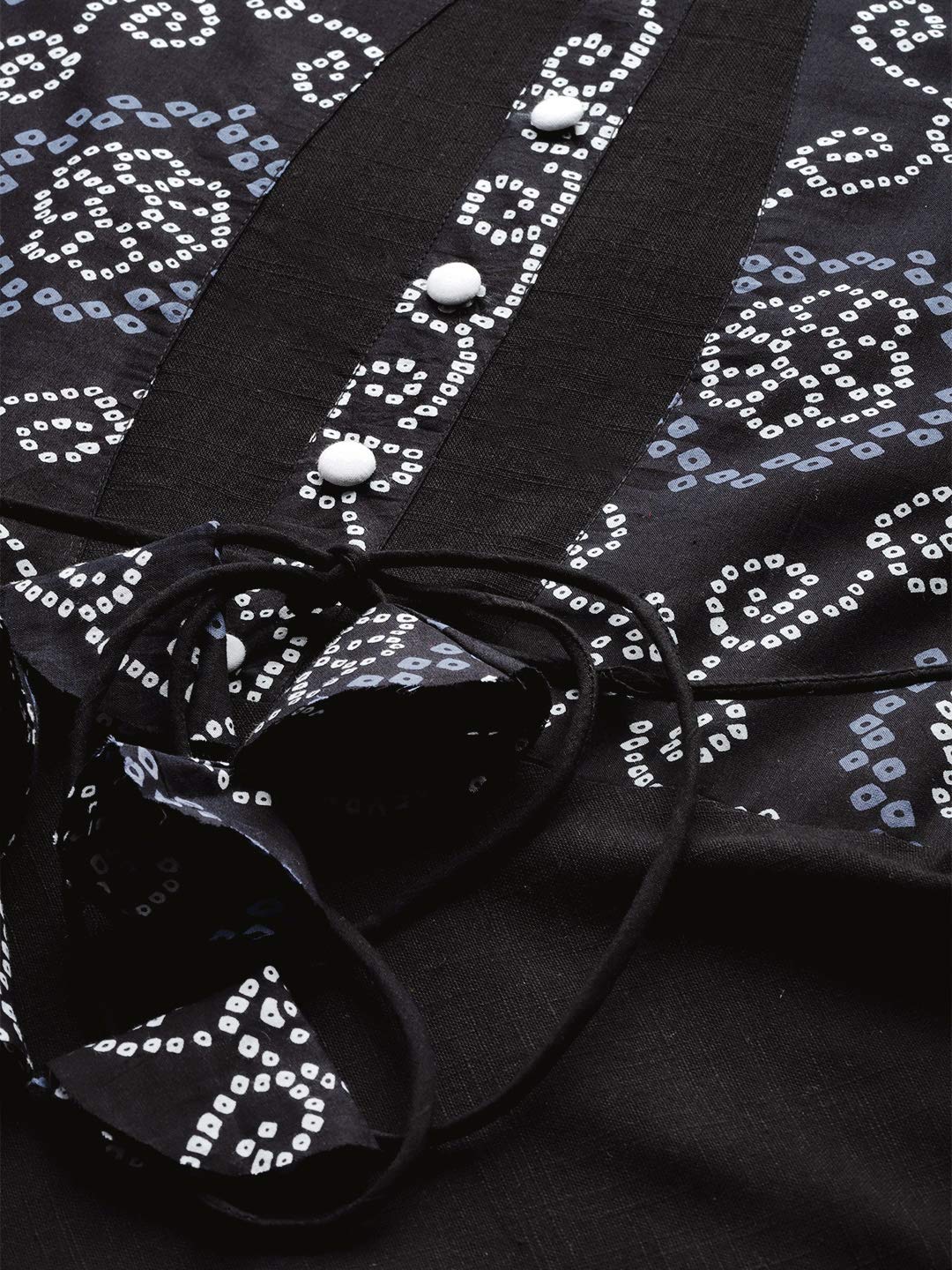 Yash Gallery Women's  Cotton Slub Bandhej Printed Anarkali Kurta for Women