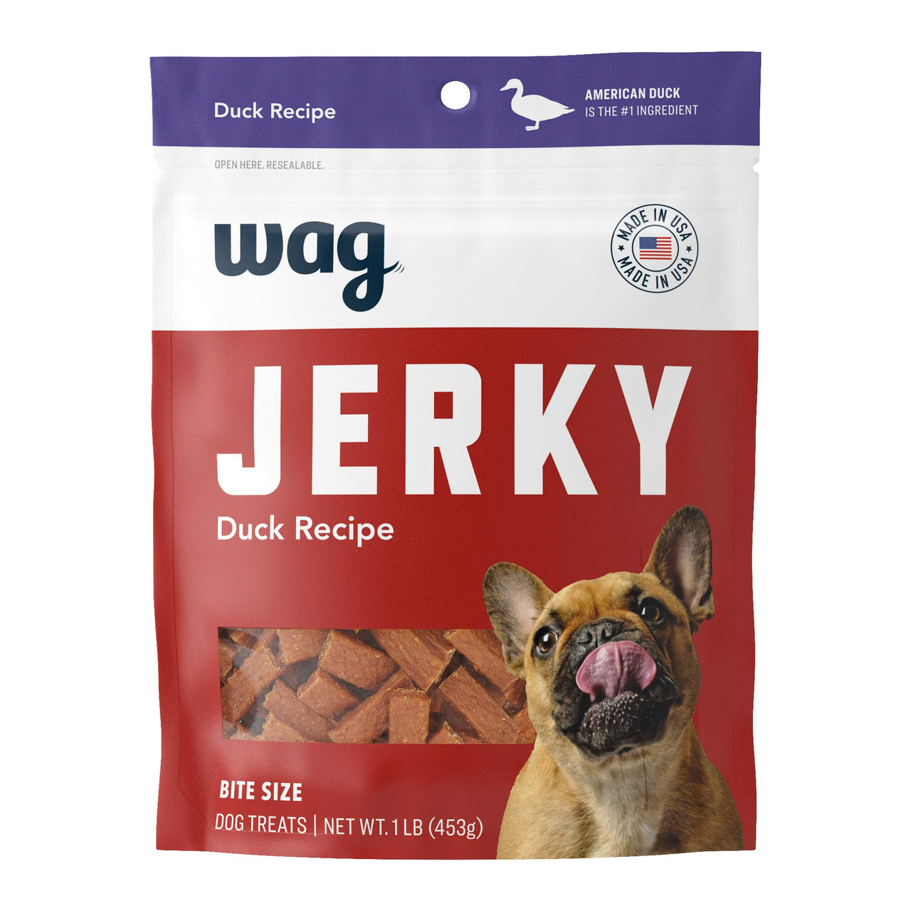 Wag Soft & Tender American Jerky Dog Treats – Duck Bites, 16 Ounce (Pack of 1) 1 Pound (Pack of 1)
