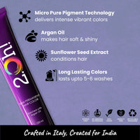 2.Oh! Italian- Cerulean Blue Hair Color For Women & Men | Ammonia-Free DIY Semi Permanent Hair Color | Enriched with Argan Oil | Lasts upto 5-6 Washes | Pack of 2