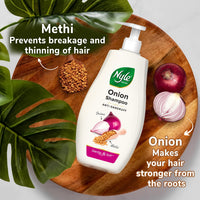 Nyle Naturals Onion Anti-Dandruff Shampoo, With Onion and Fenugreek, Gentle & Soft Shampoo, pH Balanced and Paraben Free, For Men and Women, 800ml