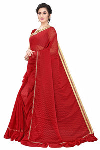 Anjaneya Sarees Women's  Georgette Saree With Blouse Piece