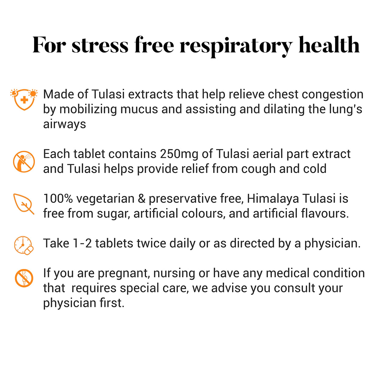 Himalaya Wellness Pure Herbs Tulasi Respiratory Wellness | Holy Basil |Relieves cough and cold| -Pack of 240 Tablets