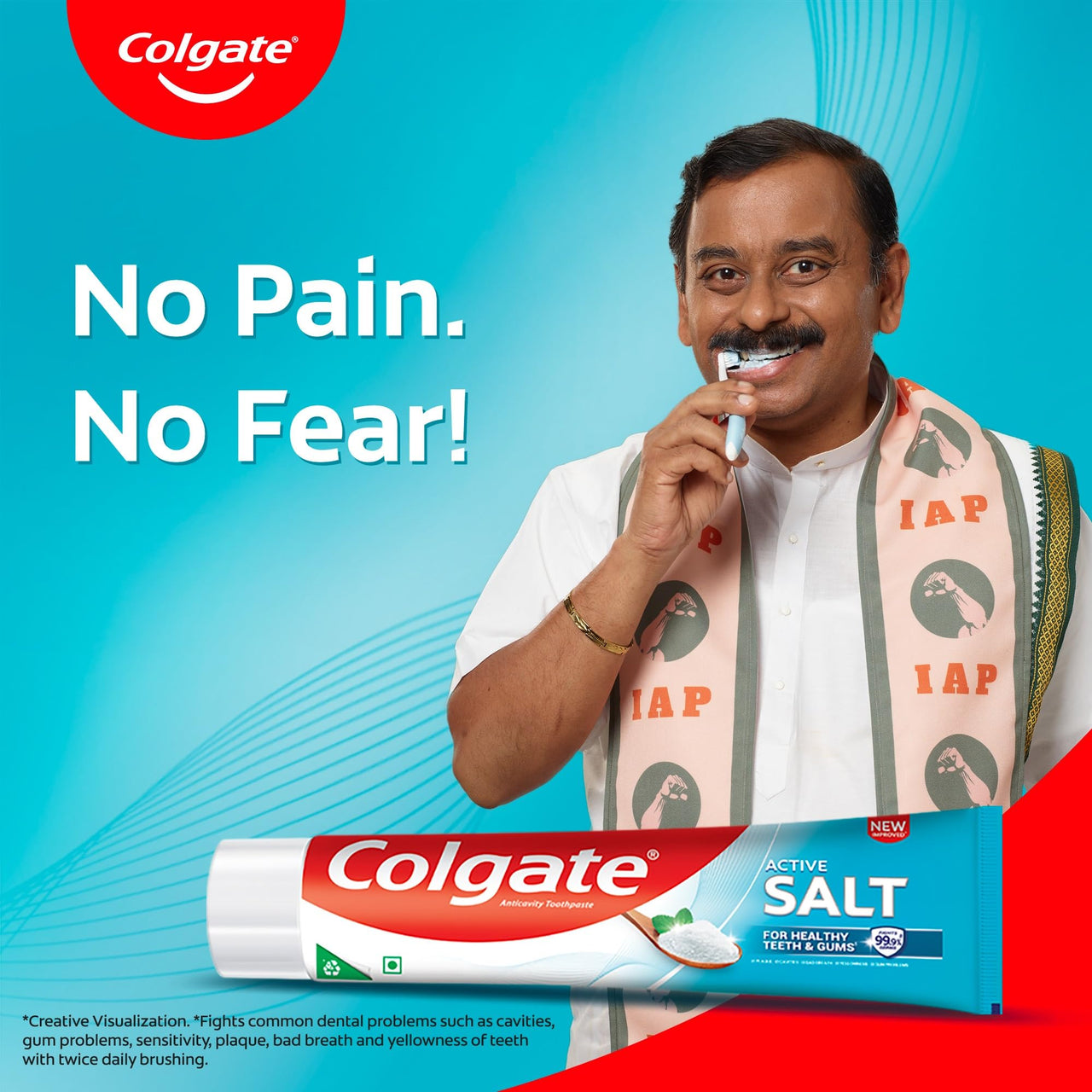 Colgate Active Salt Toothpaste, Daily Germ Protection, Combo Pack of 200g+100g, Toothpaste with Salt and Mint, Healthy Gums & Teeth, Tooth paste that Fights Germs & Provides Fresh Breath