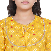 Bitiya By Bhama Girl's  Cotton Blend Kurta & Palazzo