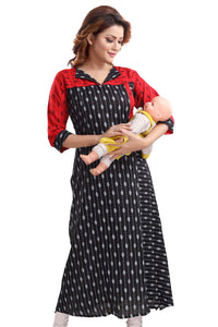 Priscilla RAYON COTTON FEEDING KURTIS FOR WOMEN WITH ZIPPERS