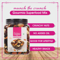 Gourmia Superfood Mix 1kg | Almond, Black Raisin, Cranberry, Pumpkin Seed, Cashew, Dates | Healthy Snack | Mixed Dry Fruit, Nuts & Seed