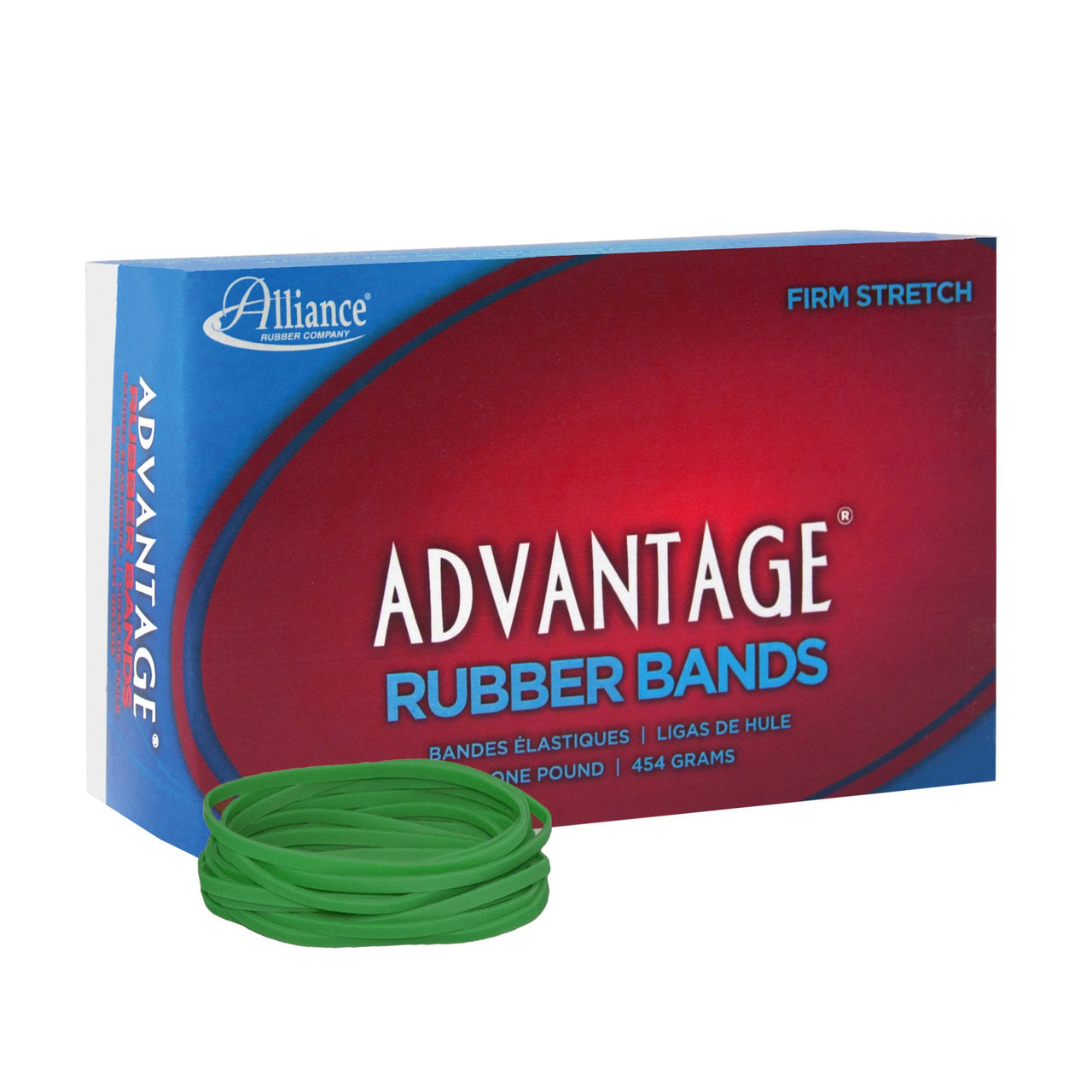 Alliance Rubber 66335 Advantage Rubber Bands Size #33, 1 lb Box Contains Approx. 600 Bands (3 1/2" x 1/8", Green)