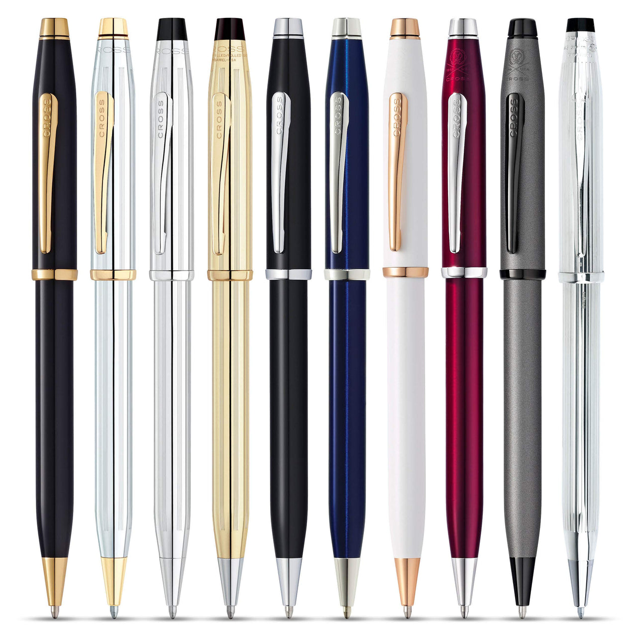 Cross Century II Ballpoint Pen, Black Lacquer with 23KT Gold-Plated Appointments Black Lacquer / 23KT Gold