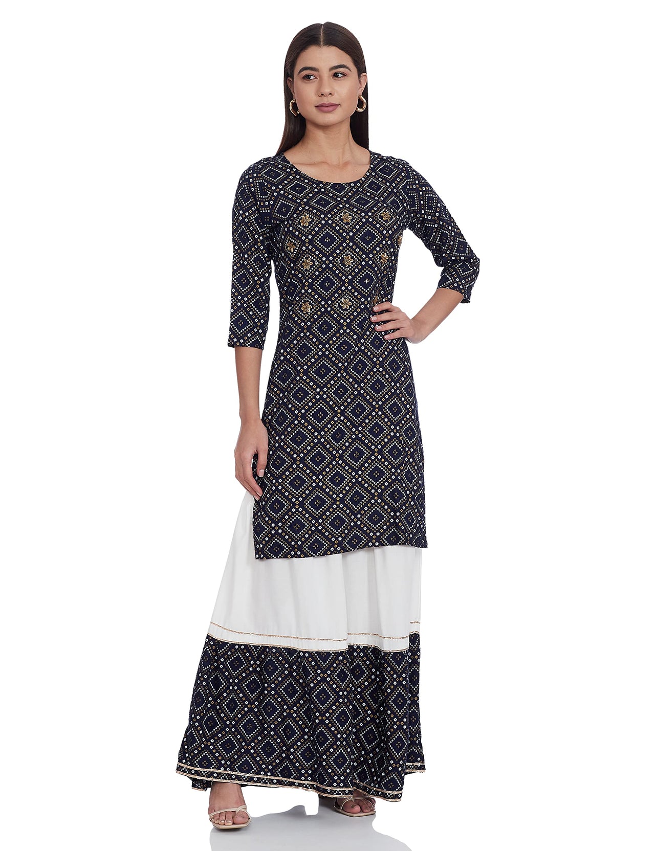 Ayukta Women Straight Kurti with Skirt