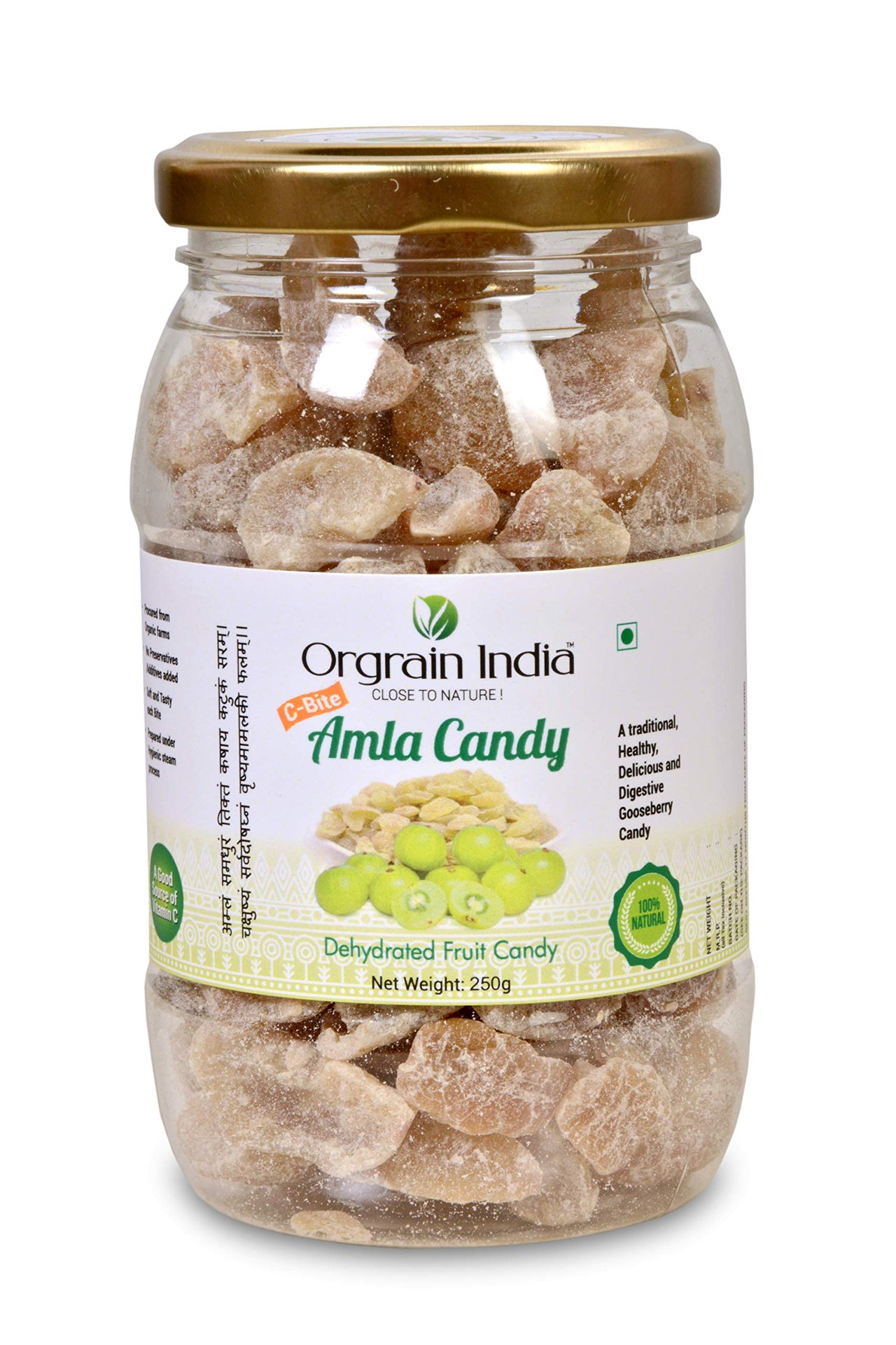 Orgrain India Amla Candy 500g (Pack of 2 * 250g) | Rich Source of Vitamin C, Potassium, Calcium and Iron