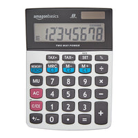 Basics LCD 8-Digit Desktop Calculator, Silver - 5 Pack