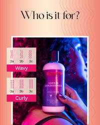 SugarBoo Curls Leave-In Conditioner for Curly & Wavy Hair | Hydrating & Frizz Control | Sulfate & paraben-Free | Vegan & Curly Friendly | 300ml