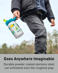CamelBak Eddy+ Kids Water Bottle with Straw, Insulated Stainless Steel - Leak-Proof When Closed School of Sharks