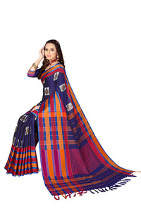 GRECIILOOKS Women's  Art Cotton Silk With Golden Border Printed Soft Silk Saree With Blouse Piece