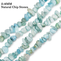 456 PCs Natural Chip Stone Beads, 5-8mm Irregular Multicolor Gemstones Loose Crystal Healing Aquamarine Rocks with Hole for Jewelry Making DIY Crafts