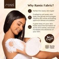 Ross Natural Ramie Bath Glove Scrubber – Gentle Exfoliating Glove for Deep Cleansing, High-Lather Foam, and Smooth, Refreshed Skin – Perfect for Removing Dead Skin & Impurities (Pack of 1)