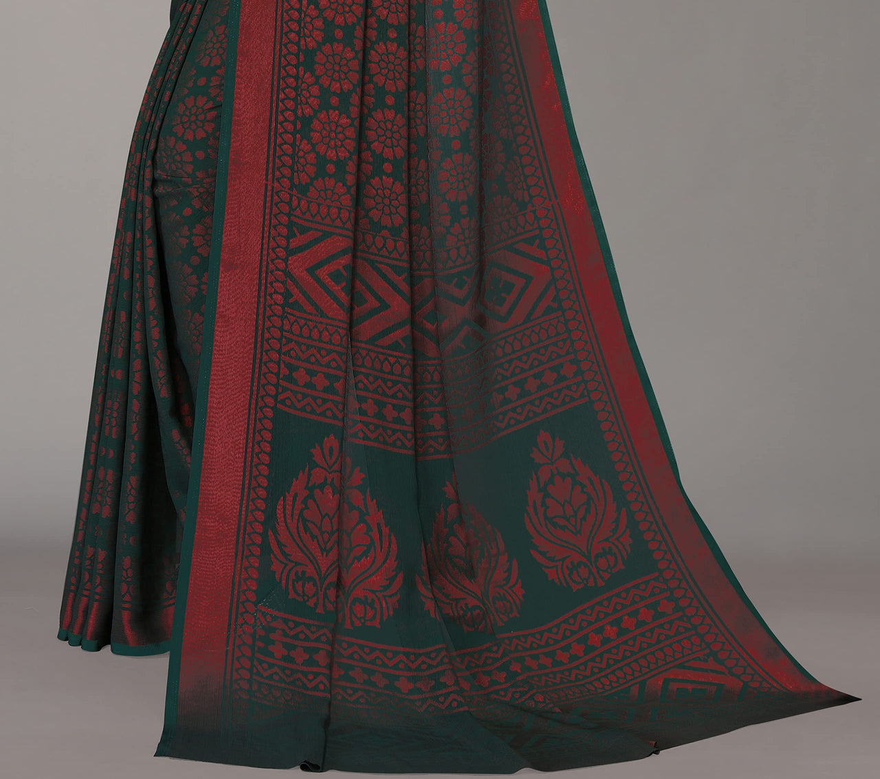 Winza Designer Women's  Chiffon Brasso Printed Saree with Blouse Piece (WDP Brasso Malini W)