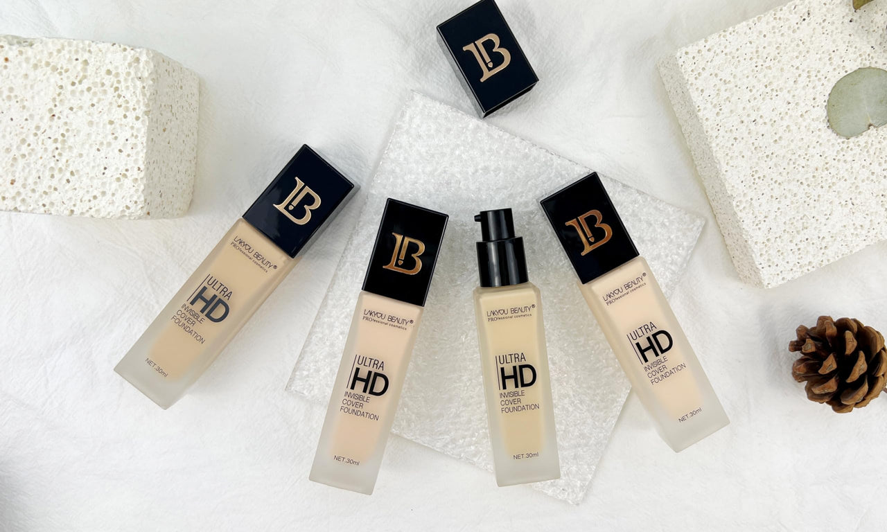 Lakyou Beauty Ultra HD Invisible Cover Foundation | Seamless Blend | High Definition Finish | Lightweight & Long-Lasting | Shade-01(White Ivory) | 30ml