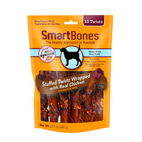 SmartBones Chicken Wrapped Stuffed Twists, Treat Your Dog to a Rawhide-Free Chew Made with Real Meat and Vegetables 1.3699999999999999 Ounce (Pack of 10)