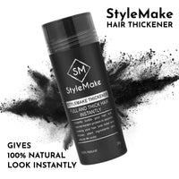 STYLEMAKE Thickener Hair Loss Concealer | Transform Thin, And Fine Hair With Hair Building Fibre | Hair Building Fibers For Men And Women (Black) | Completely Undetectable, 28 Grams