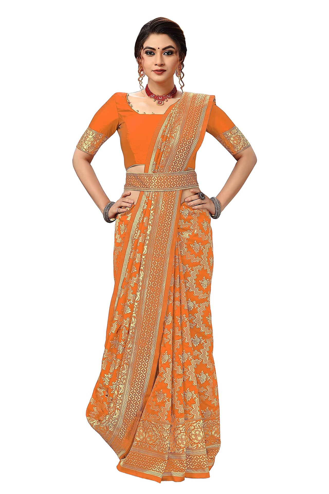 Nivah Fashion Women's  Banarasi Art Silk Saree with Blouse Piece