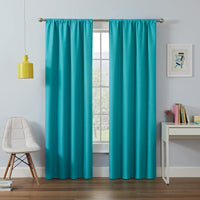 ECLIPSE Kendall Modern Blackout Thermal Rod Pocket Window Curtain for Bedroom or Living Room (1 Panel), 42 X 84, Turquoise