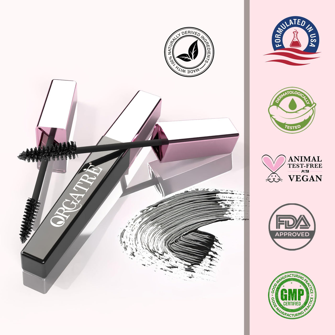 Orgatre Boldgaze Waterproof Volumizing Mascara 4.5ml for High Volume & Long-Lasting Curl | Smudge-Proof Black Mascara for Women | Suitable for Eyebrows & Lower Lashes