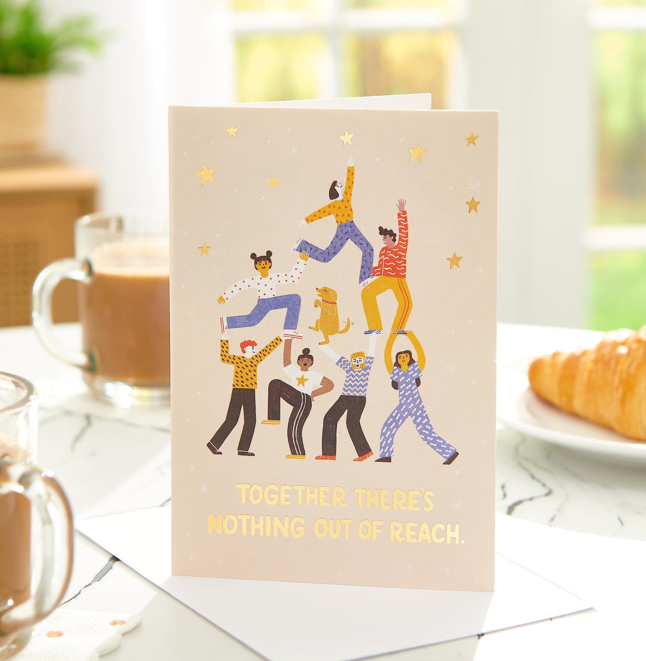 American Greetings Thinking of You Card (Need a Boost) People Pyramid