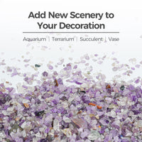 T4U Tumbled Chips Stones Crushed Crystal Quartz 2 LB, Irregular Shaped Gravels Pebble Healing Stones, DIY Smoothed Rock for Potted Plant,Resin Art,Vase Fillers Aquarium Gravel Rocks (Amethyst) #1 - Amethyst