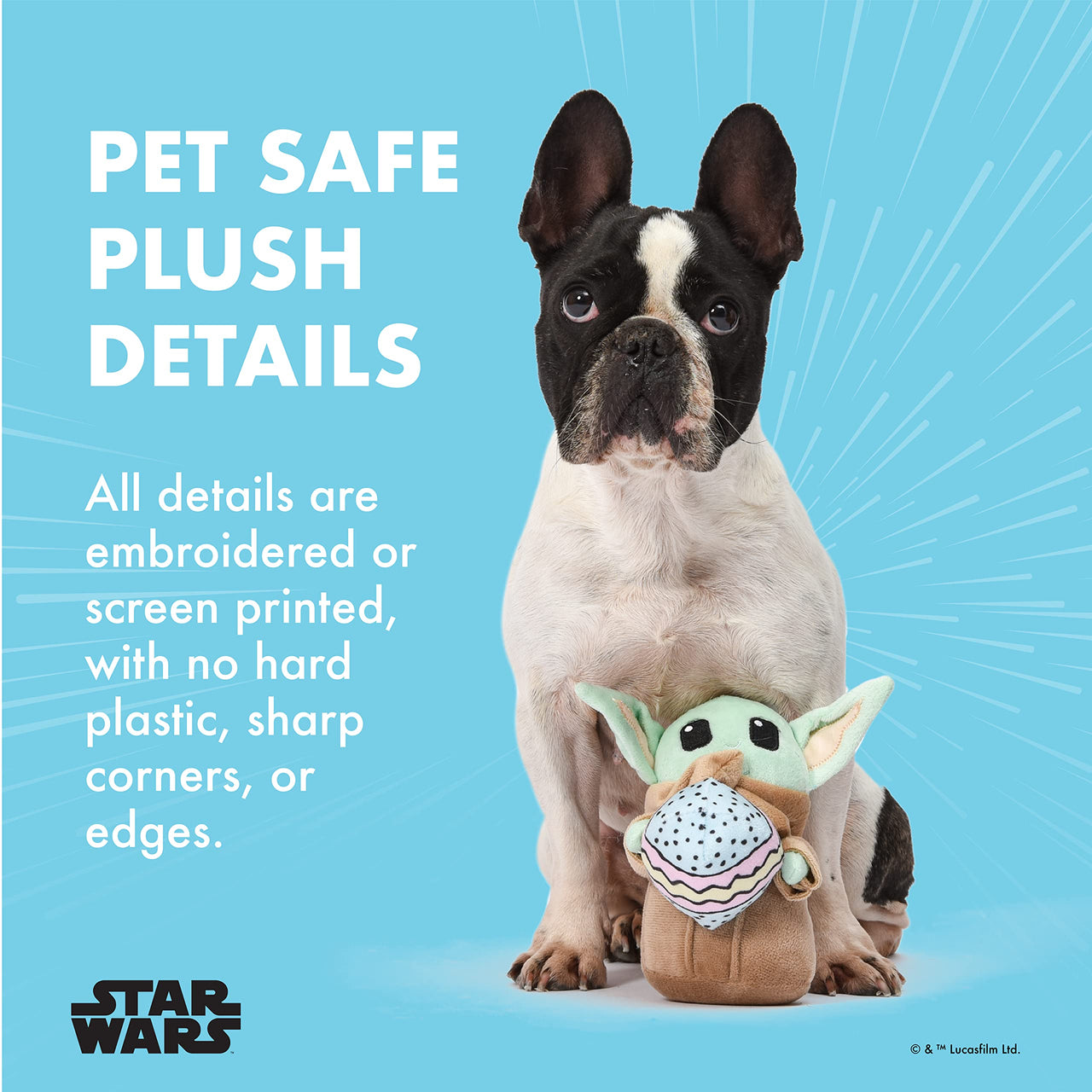 Star Wars for Pets Easter 6" Grogu Easter Egg Squeaker Dog Toy - 6” Star Wars Plush Squeaker Easter Grogu Pet Toy for All Breed Sizes - Toy for Dogs Easter Stuffed Baby Yoda 6 inch