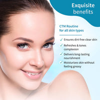 Ayouthveda CTM Combo For Dirt Free Clear Skin, Dark Spots, Refreshes Complexion Charcoal Face Wash(100ml) | Ocean Mist(100ml) | Ultra Hydrating Face Emulsion Cream With Aloe Vera & Coconut Water(60g)