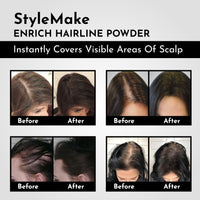 StyleMake Enrich Hairline Powder for Women & Men | Root Touch Up for Grey Hair | Hair Toppers | Hair Cover-Up Powder | Instantly Covers Hair Loss, Patches, and Grey Hair on Beard, (Medium Brown, 4 g)