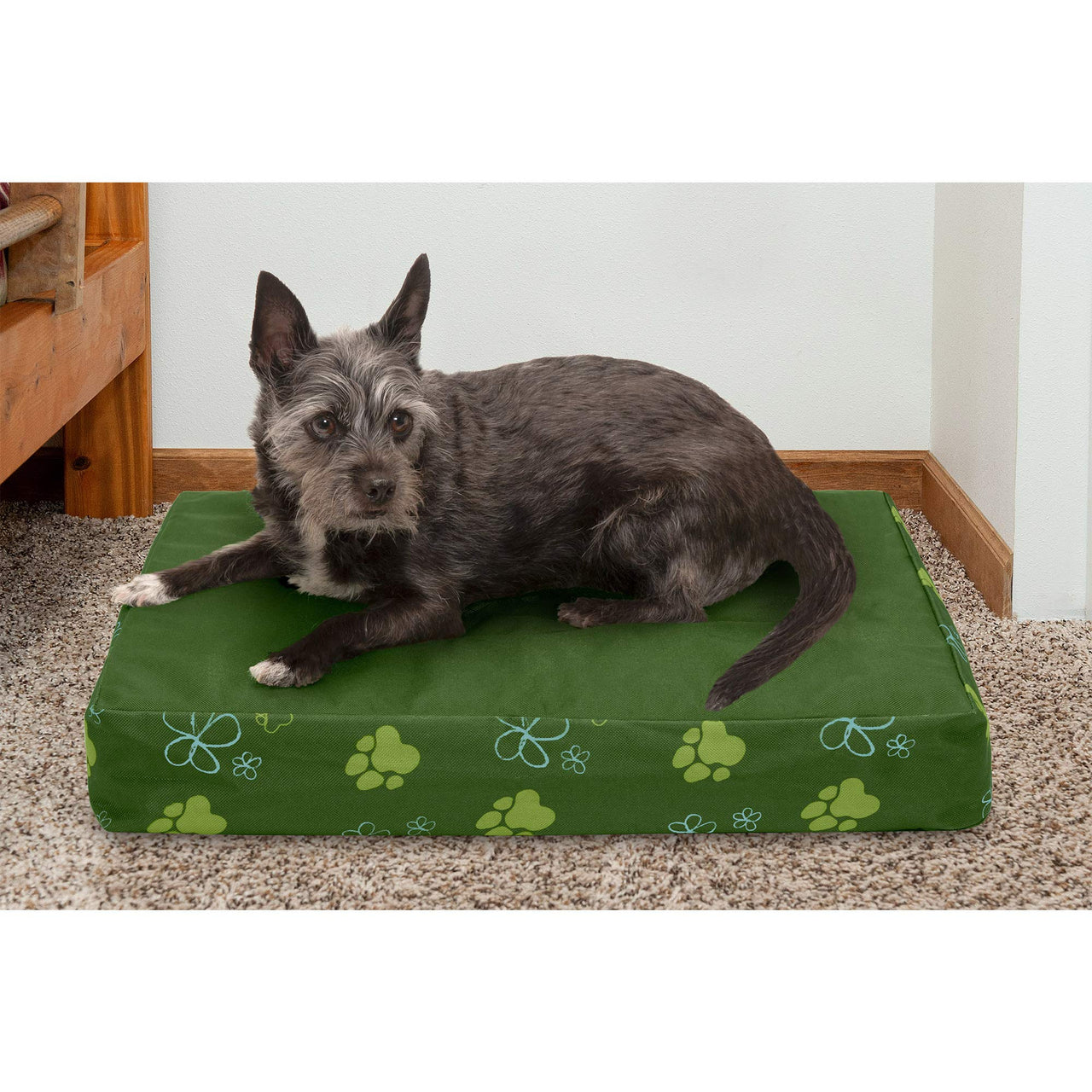 Furhaven Water-Resistant Cooling Gel Dog Bed for Small Dogs w/ Removable Washable Cover, For Dogs Up to 20 lbs - Indoor/Outdoor Garden Print Mattress - Jungle Green, Small Water-Resistant Garden Print (Jungle Green) 20.0"L x 15.0"W x 3.0"Th