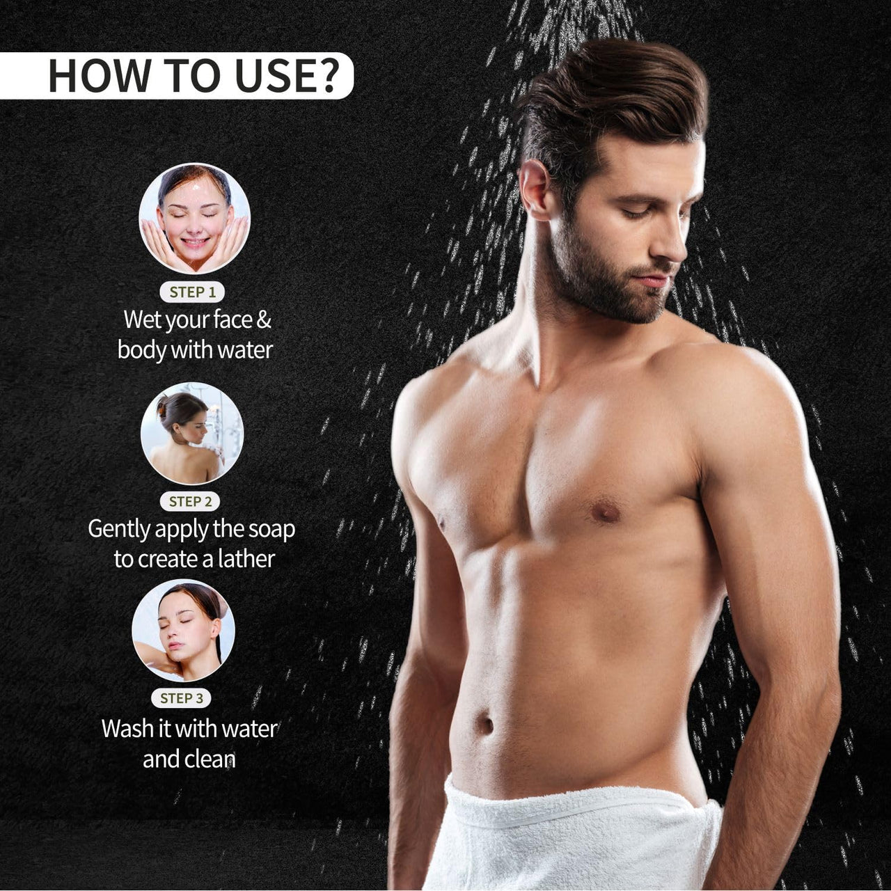 Ayouthveda Charcoal Detox Soap | A Powerful Blend of CharcoalJaggery & Five Nourishing Oils | Handmade Castile Soap Without Any Harsh Chemical | For Clear & Dirt Free Skin (Pack Of 5-110g each)