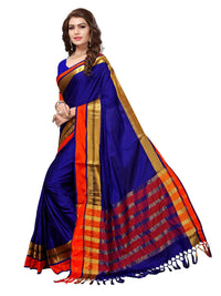 SAREE MALL Women's  Cotton Silk Saree with blouse piece (8AURA8001-parent)